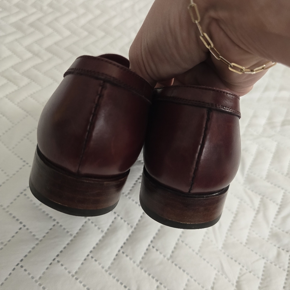 Carmina Penny Loafers Oscaria Robert in Burgundy Box Calf Oxblood - Picture 7 of 14